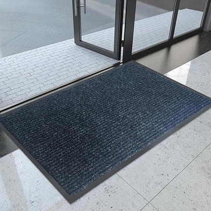 Front Door Mat,3'x4'Indoor Outdoor Door Mat,Heavy Duty Durable Welcome,Commercial Floor Mats Inside Outside Entrance, Waterproof All-Season, All-Weather Non Slip Backing Doormat for Entryway,Black