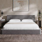 RECCI Cloud King Size Bed Frame with Ergonomic Angled Foam Cushioned Headboard, Minimalist Design Platform Bed Frame, No Box Spring Needed, Easy Assembly (Moon Grey)