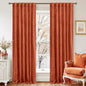 LAMIT Velvet Curtains 102 Inch for Living Room, Terracotta Thermal Room Darkening Panels Rustic Vintage Back Tab and Rod Pocket Drapes for Bedroom/Farmhouse/Dining Room, 2 Panels, 52 x 102 Inch
