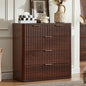 LEYAOYAO Fluted 5 Drawers Dresser for Bedroom Set of 2, 34" Tall Modern Chest of Drawers with Metal Handle, Curved Profile Design,Wood Drawer Organizer for Bedroom, Living Room, Hallway,Walnut