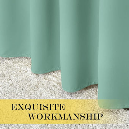 NICETOWN Blackout Curtains 72 inches Long, Grommet Privacy Window Treatment Thermal Insulated Room Darkening Sliding Glass Door Drape for Bedroom Living Room, 1 Panel, W100 x L72, Aqua Blue