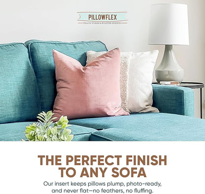Pillowflex Synthetic Down Alternative Pillow Inserts for Shams - Comfy Pillows for Sleeping, Perfect Pillow & Best Sleeping Pillows, Handmade Down Alternative Throw Pillow Inserts - (28x28 Set of 2)