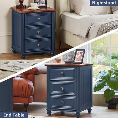 Farmhouse Dressers & Night Stand Set of 4, Wood 54" Wide 6 Drawer Dresser & 45" Tall Chest of Drawers, 18" Roman Column Nightstand Set of 2, Bedroom Furniture Dresser Sets for Home Living Room Hallway