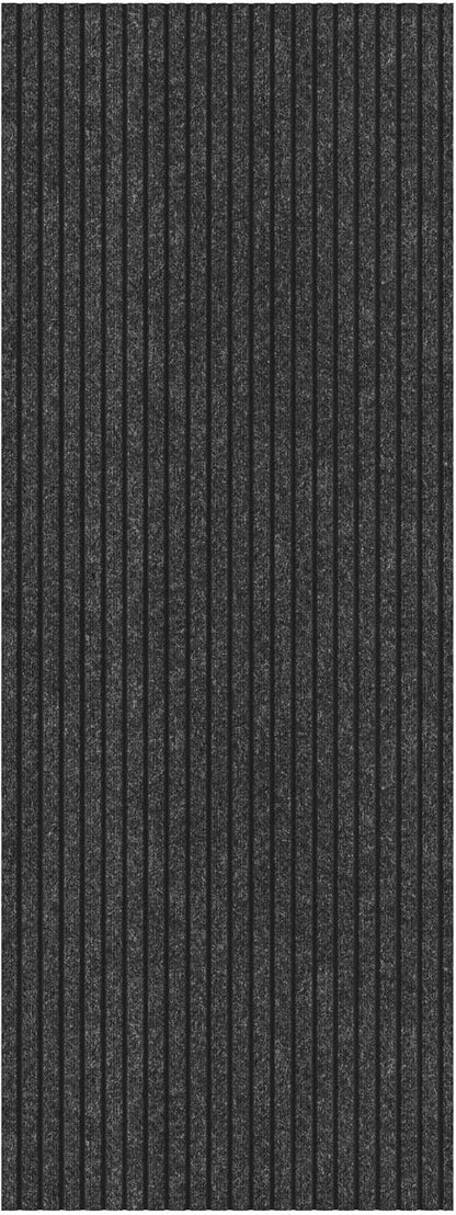 Ottomanson 2' x 37' Hallway Runner with Scraper Pile Extra Durable Non-Slip Rug Mat for Indoor & Outdoor Use - Ideal for Kitchen, Entryway, Patio & Garage - High-Traffic Carpet, Black