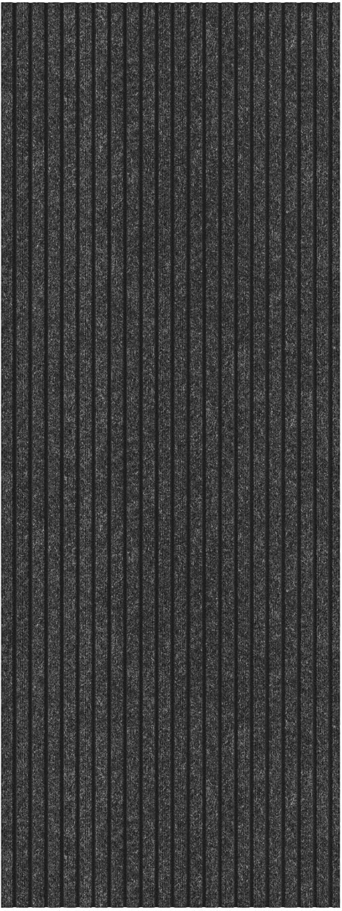 Ottomanson 2'7" x 55' Hallway Runner with Scraper Pile - Extra Durable Non-Slip Rug Mat for Indoor & Outdoor Use - Ideal for Kitchen, Entryway & Garage - High-Traffic Carpet, Black