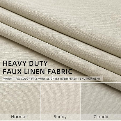 ChrisDowa 100% Blackout Birch Solid Curtains 84 Inches Long 2 Panels for Bedroom Living Room,Farmhouse Room Darkening Thermal Insulated Soundproof Grommet Top Window Treatment Drapes,52x84