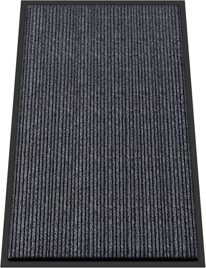 Kuyal Front Door Mat, 3'x5' Indoor Outdoor Entrance Mat, Commercial Floor Mats Inside Outside Entrance, Heavy Duty Durable Welcome Mats, Rubber Backing Non Slip Outdoor Mats for Entryway,Dark Gray