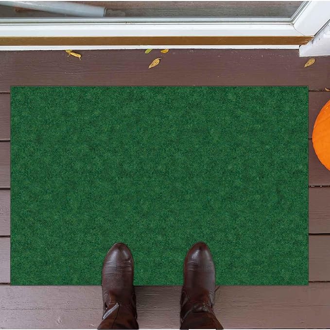 Ottomanson Mud Mat 2' x 4' Entryway Rug - Non-Slip Scraper Doormat for Muddy Paws, Dirt Trapping Indoor/Outdoor Mat for High-Traffic Areas, Kitchen, Garage, Patio, Green