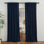 RYB Home Velvet Curtains for Sliding Door - Velevt Luxury Room Divider Back Tab Thermal Insulated Blackout Elegant Decor for Bedroom Living Room, Navy Blue, W62 x L96 inches, 2 Panels