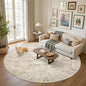 8x8 Beige Round Rug 8ft Living Room Circle Rug Vintage Round Area Rug Non Slip Indoor Carpet for Apartment