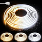 PAUTIX COB LED Strip Light CCT Tunable White IP65 Waterproof,CRI90+ 16.4ft/5m 2700K-6500K Dimmable 24V LED Tape Light,for Under Cabinet Bedroom Kitchen DIY Lighting(Adapter&Controller NOT Included)