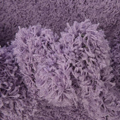 Unique Loom Solid Shag Collection Area Rug (5' 1" x 8' Oval, Lilac)
