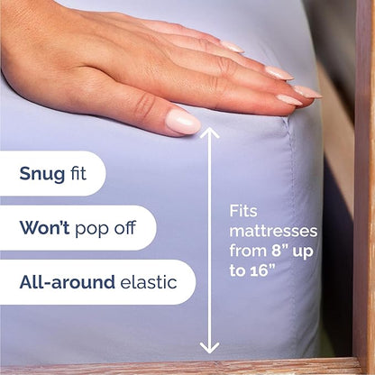 Queen 6 Piece Sheet Set - Cooling, Comfy & Breathable - Hotel Luxury Bedding, Includes Fitted Sheet for Women, Men, Kids & Teens - 1 Flat, 1 Fitted Sheet, 4 Pillowcases with Deep Pockets - Lavender