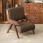 Accent Chair Mid Century Modern Chair, Velvet Upholstered Lounge Arm Chair with Solid Wood, Cozy Reading Chair for Living Room, Bedroom, Balcony (Coffee, Single Chair)