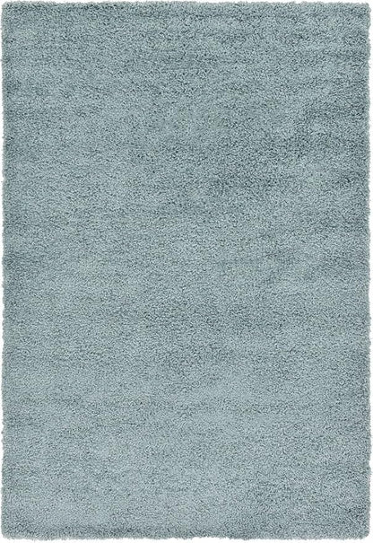 Unique Loom Solid Shag Collection Area Rug (6' 1" x 9' Rectangle, Light Slate Blue)