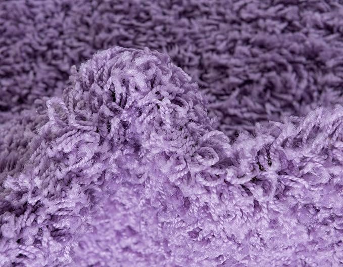 Unique Loom Solid Shag Collection Area Rug (10' x 13' Rectangle, Lilac)