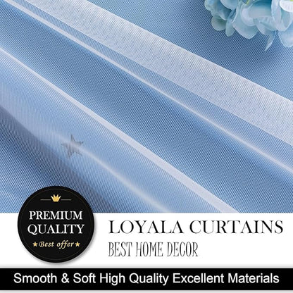 Star Curtains for Living Room Drapes for Bedroom Blackout Curtains for Bedroom Kids Curtains Double Layer Curtains Curtains 96 Inches Long 2 Panels Set, Blue Curtains, 52 X 96 Inches