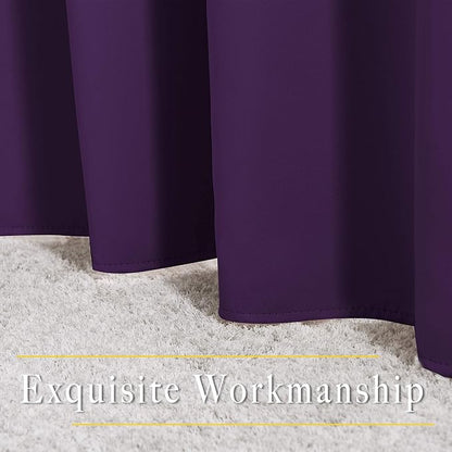 NICETOWN Room Darkening Curtains for Room Divider, Grommet Thermal Curtains Light & Sound Reducing Window Treatments for Sliding Glass Door, W66 x L118, Royal Purple, 2 Panels