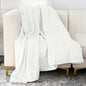 Nicole Miller Oversized Plush Fleece Throw Blanket – Ultra Soft, Lightweight & Cozy – 60" x 70" Warm Flannel Blanket for Couch, Bed & Travel – Machine Washable (Off White-Ivory)