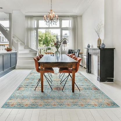 Gertmenian Indoor Boho Area Rug - 6x9 Medium, Non Slip, Super Strong, Ideal for High Traffic Areas in Bedroom, Living Room, Kitchen - Tanis, Sage, 28502