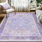 Area Rugs 5'x7' Washable Non-Slip, Floral Vintage Distress Print Pattern Medallion Carpet for Living Room Bedroom Dining Room, Light Purple Brown