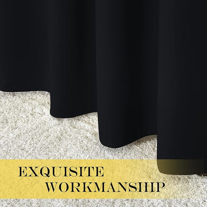NICETOWN Black Out Curtain for Living Room - Easy Care Solid Thermal Insulated Grommet Blackout Panel/Drape for Bedroom Window (1 Panel, 52 inches Wide by 54 inches Long)