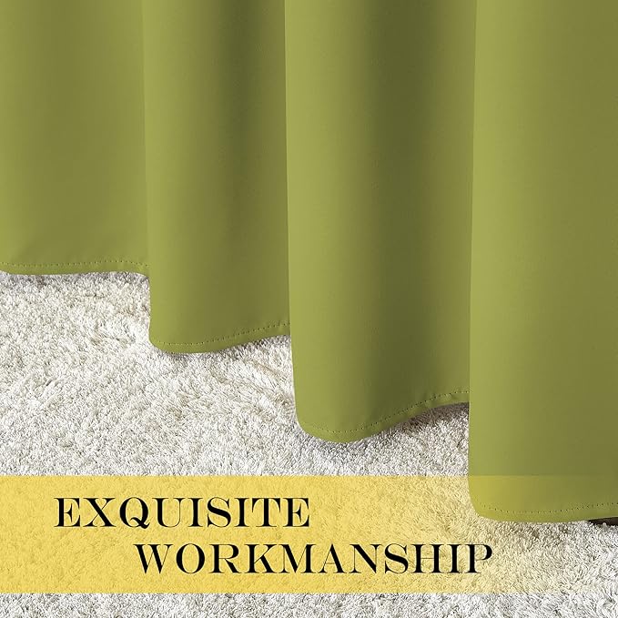 NICETOWN Blackout Sliding Door Curtains 84 Inch Length, Extra Wide Room Divider Grommet Energy Saving Thermal Insulated Curtain for Patio Door Window(W80 x L84, 1 Panel, Fresh Green)