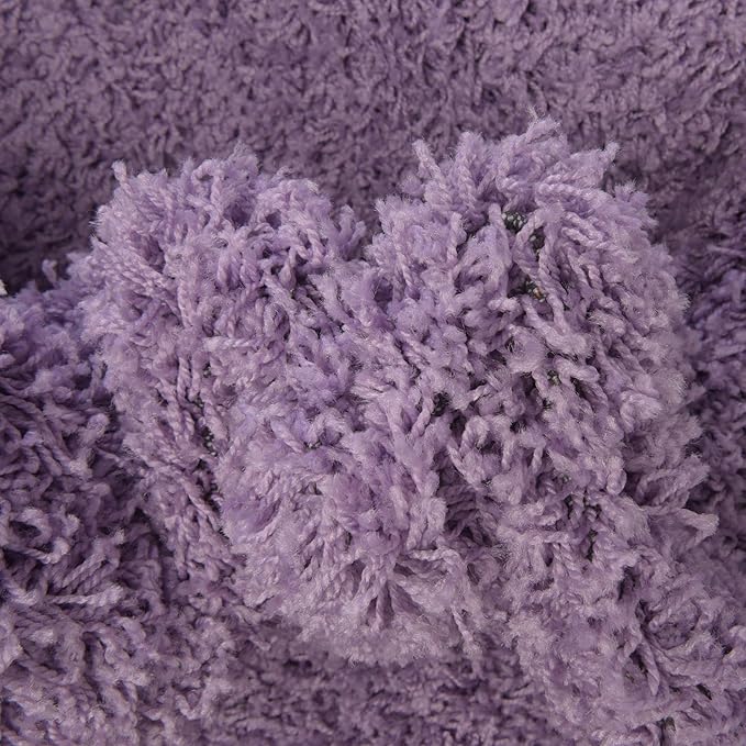 Unique Loom Solid Shag Collection Area Rug (5' 3" Round, Lilac)