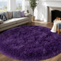 Round Purple Rug for Bedroom, 7 ft Circle Area Rugs for Living Room, Soft Large Fluffy Shag Carpet for Teen Girls Boys Nursery Room Dorm Home Decor Aesthetic
