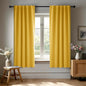 Deconovo Blackout Curtains for Bedroom Solid Room Darkening Rod Pocket and Back Tab Curtains 42Wx63L Inch Mellow Yellow 2 Panels