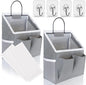 Kanrichu 2pcs Small Wall Hanging Baskets for Organizing, Wall Hanging Storage Bag as Over the Door Organizer, Wall File Organizer, Rv Storage and Organization. For Bedroom, Office, Camper (Gray)