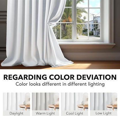 Deconovo Blackout Curtains, Thermal Insulated, W42 x L108 2 Panels, Back Tab, Machine Washable, Room-Darkening Drapes for Bedroom/Living Room Pure White
