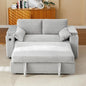 68.11" Corduroy Sleeper Chair Bed with USB Port, Cup Holders & Side Storage Pockets – 3-in-1 Foldable Sofa Bed for Guest Room, Living Room –Gray