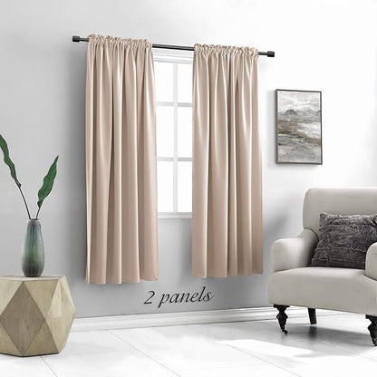 DONREN Living Room Curtain Panels,Energy Saving Thermal Insulated Room Darkening Drapes/Draperies (Warm Taupe,1 Pair,42 by 72 inch)