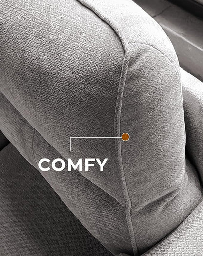 88.97" Modern Sofa Couches for Living Room, Deep Seat Sofas with 8”Cushion, Comfy 2-Seater Chenille Loveseat with Convertible Armrest, Removable Sofa Cover, High Leg(Light Gray)
