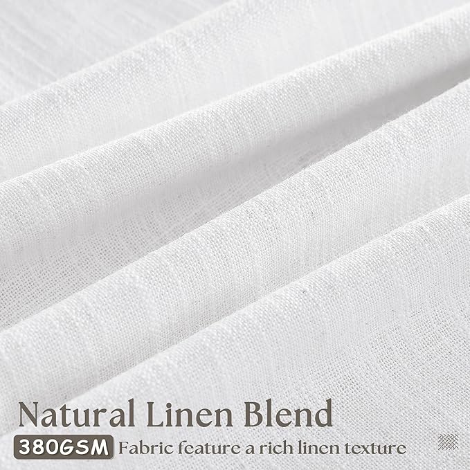 White Pinch Pleated Linen Curtains 102 Inches Long 60 Inch Width Linen Blend Light Filtering Window Curtains 102 Inch for Living Room Bedroom Patio Pinch Pleat Drapes Hooks Rings 1 Panel 60Wx102L