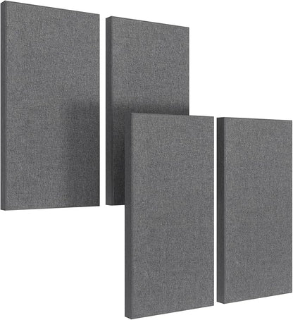 UMIACOUSTICS 4 PCS Fiberglass Acoustic Panels, 2“ Thick 23.6" x 11.8" Sound Absorbing Panels, Heather