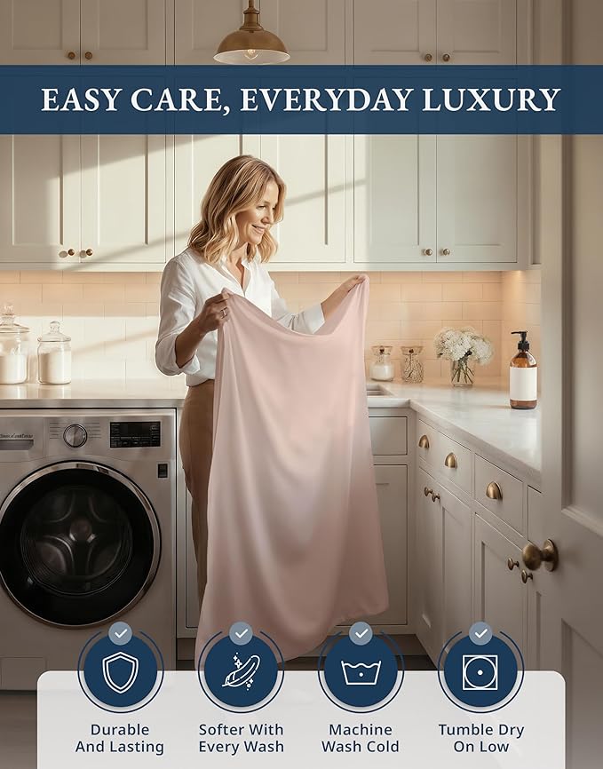 LANE LINEN Luxury 100% Twin XL Sheets Set Cotton - 1000 Thread Count, Eco Friendly Oeko-Tex Certified No Pill Fade Resistant Fully Elasticized Machine Washable Cotton Twin XL Bed Sheet - Sepia Rose