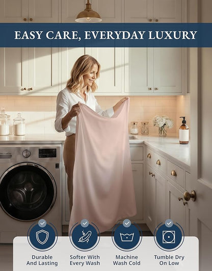 LANE LINEN Luxury 100% Egyptian Cotton Bed Sheets Full Size - 1000 Thread Count, Fully Elasticized Reinforced 15" Extra Deep Pocket Full Sheets, Soft & Comfy Sateen Weave for Silky Finish-Sepia Rose