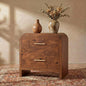 Night Stand [Unique Curved Profile] [FSC-Certified Wooden Board] 2-Drawer Nightstand 24" H Metal Handle Modern Sturdy Bedside Table Side Table End Table