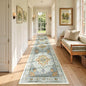 Area Rugs 2'6''x14' Washable Non-Slip, Floral Vintage Distress Print Pattern Medallion Carpet for Living Room Bedroom Dining Room, Light Yellow Carbon Grey Orange