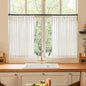 Pinch Pleated Linen 36 Inch Length Kitchen Curtains 2 Panels Set Privacy Light Filtering Semi Sheer Boho Small Curtains Bathroom Window Neutral Sheer Short Cream Ivory Drapes for Front Door RV Camper