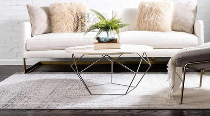 Unique Loom Del Mar Collection Area Rug - Jennifer (10' x 14' 1" Rectangle, Gray/ Black)