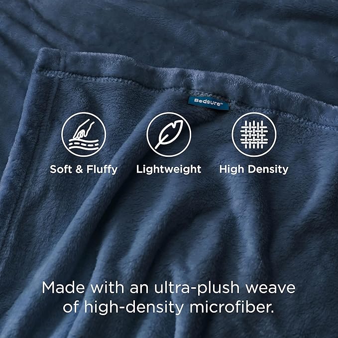 Bedsure GentleSoft Fleece Blankets King Size Mineral Blue - Bed Blanket Soft Lightweight Plush Cozy Fuzzy Luxury Microfiber, 108x90 inches