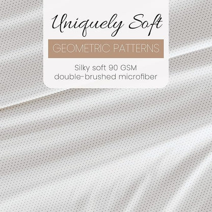 Linen Market Double-Brushed Patterned Microfiber Twin Sheet Set 3 Piece – Oeko-TEX Certified Ultra Soft & Wrinkle-Free - 16" Deep Pocket Sheets - Easy Care Twin Size - Stippled Light Gray