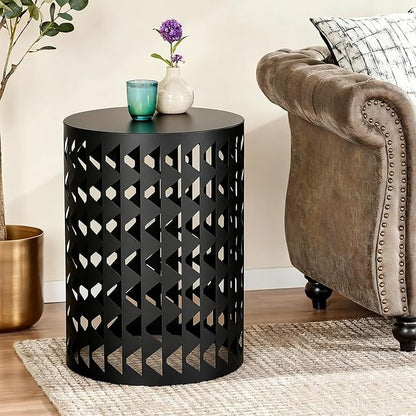 Nesting Outdoor Side Table, Small Round Metal Coffee Tables Set of 3, Stacking End Table for Garden Apartment Small Space, 176lbs, Bedside Tables, Nightstand, Plant Stand