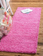 Unique Loom Solid Shag Collection Area Rug (2' x 6' 5" Runner, Taffy Pink)