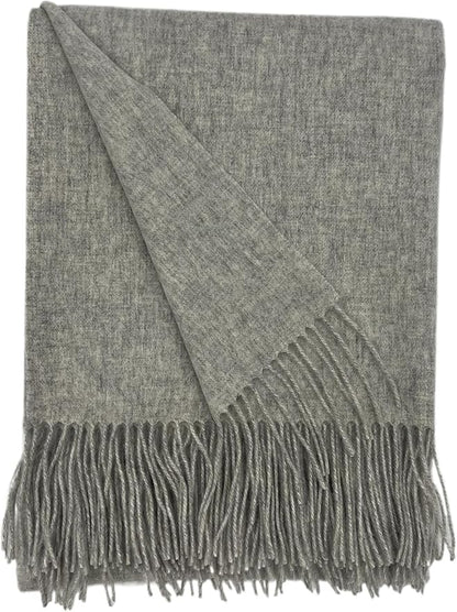 Alashan Cashmere Blend Ripple Finish Woven Throw (Quartz)