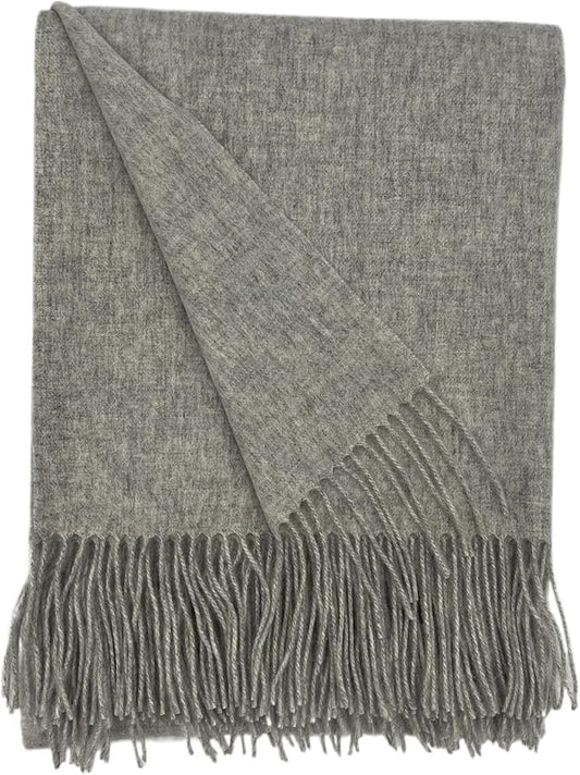 Alashan Cashmere Blend Ripple Finish Woven Throw (Quartz)