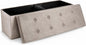 Sorbus 43 Inch Beige Ottoman with Storage Bench – Folding Bed Bench 80L Storage Ottoman Chest with Cover - Shoes Linen, Hope Chest Ottoman Seat Footrest – Plush Tufted Suede Fabric -450 Lbs.